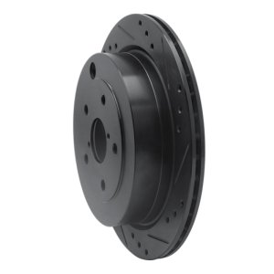 Subaru Tribeca Brake Rotor (1) - Rear Right - R1 Concepts - Drilled & Slotted - Black - `06-`14